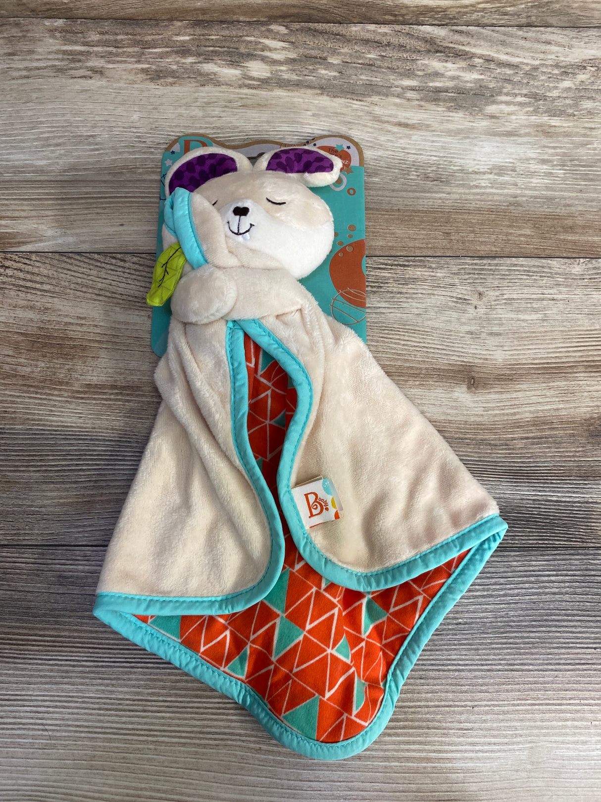 NEW B. Toys B. Snugglies - Fluffy Bunz the Bunny Safety Blanket