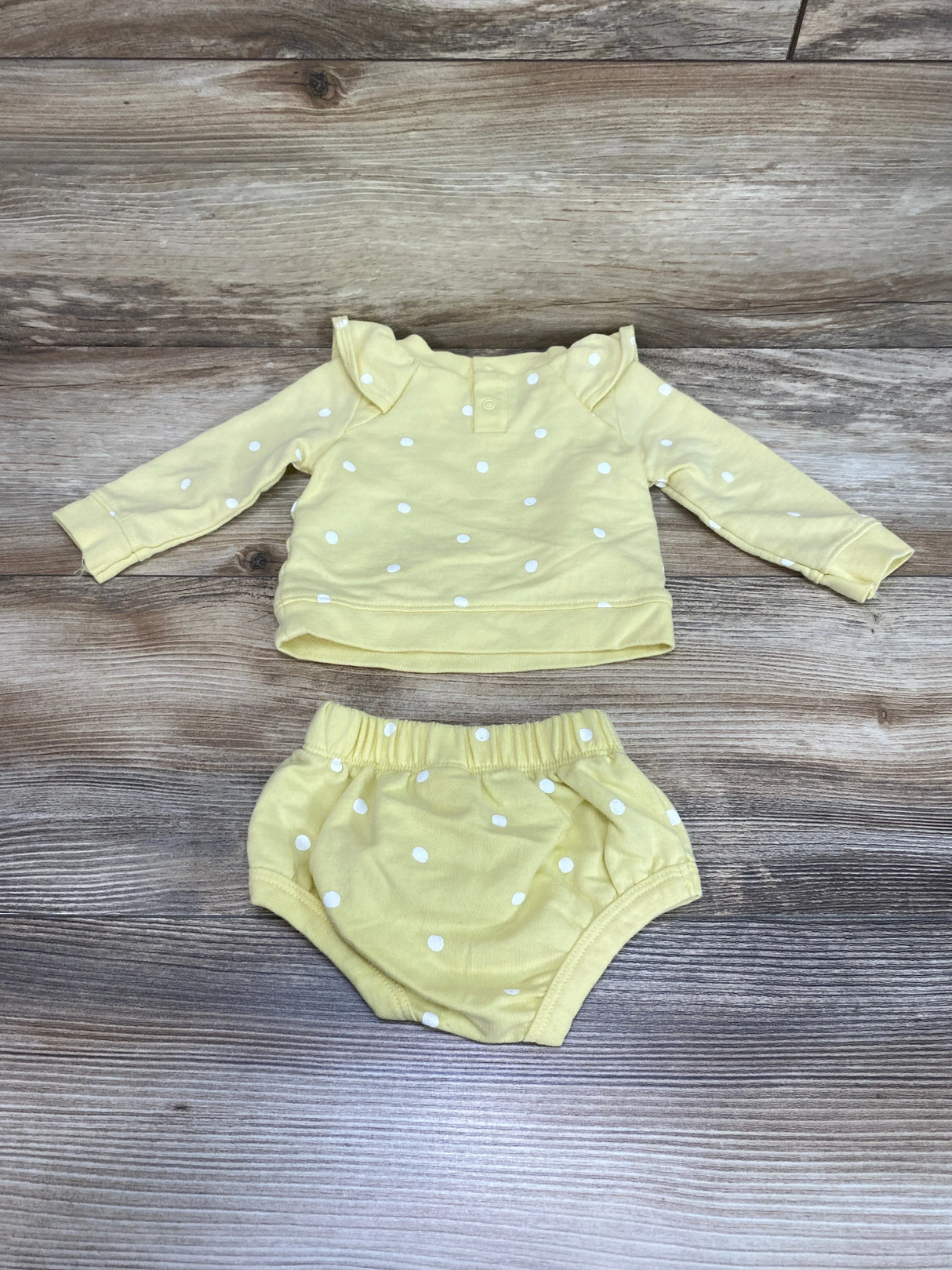 Cat & Jack 2pc Polka Dot Sweatshirt & Bottoms Yellow sz Newborn