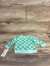 NEW Cat & Jack Checker Smile Face Sweatshirt Mint sz 0-3m