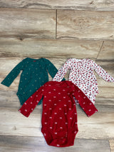 Carter's 3pk Mistletoe Bodysuits Set White sz 9m