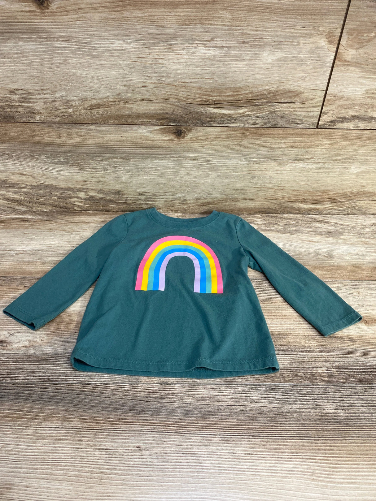Cat & Jack Rainbow Shirt Green sz 2T