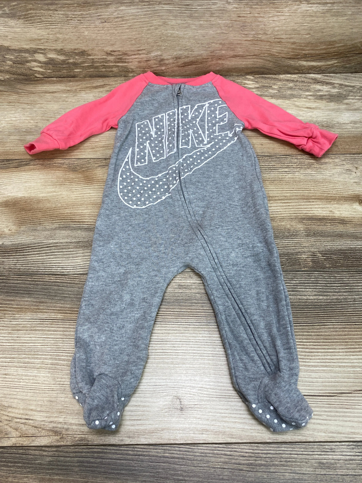 Nike Raglan Sleeper Pink/Grey sz 6m