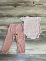 Little Planet 2pc Organic Bodysuit & Pants Pink sz 18m