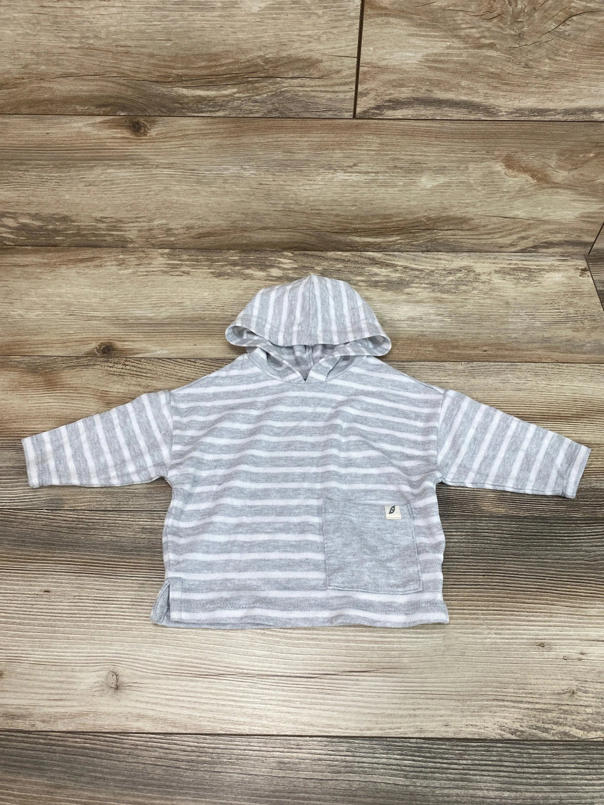 Easy-Peasy Striped Hoodie Grey sz 0-3m