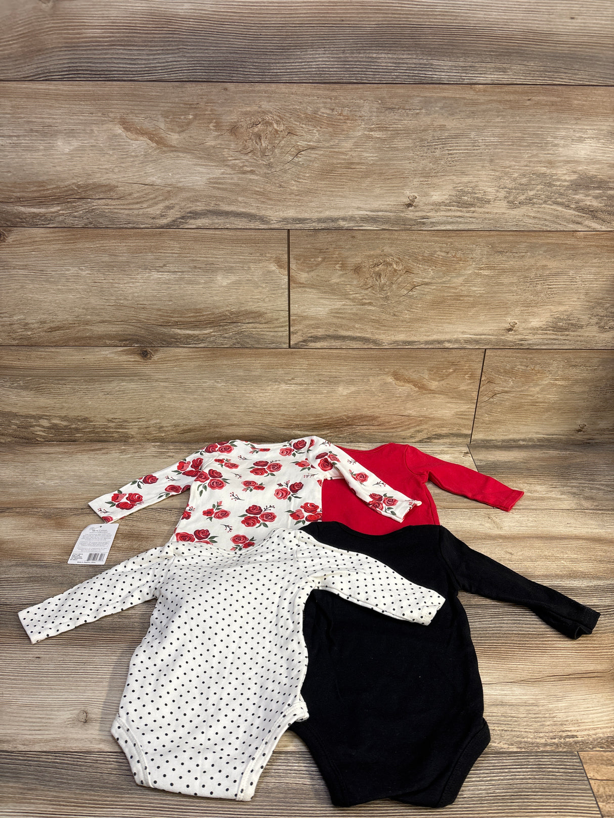 NEW Hudson Baby 4pk Long Sleeve Bodysuit Set White sz 3-6m