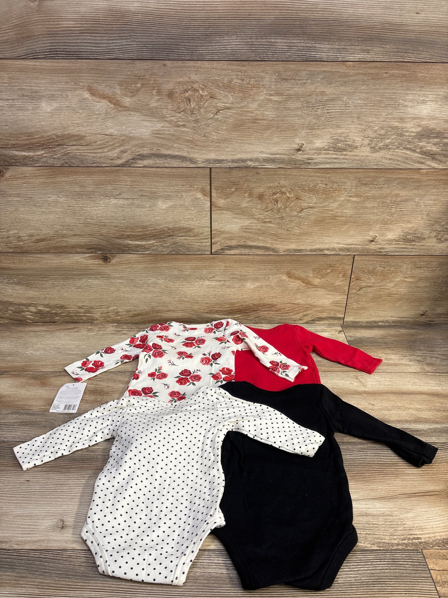 NEW Hudson Baby 4pk Long Sleeve Bodysuit Set White sz 3-6m