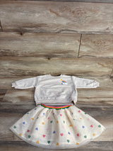 Old Navy 2pc Heart Sweatshirt & Tulle Skirt Taupe sz 18-24m