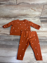 Cat & Jack Polka Dot Sweatshirt & Bottoms Set Caramel sz 0-3m
