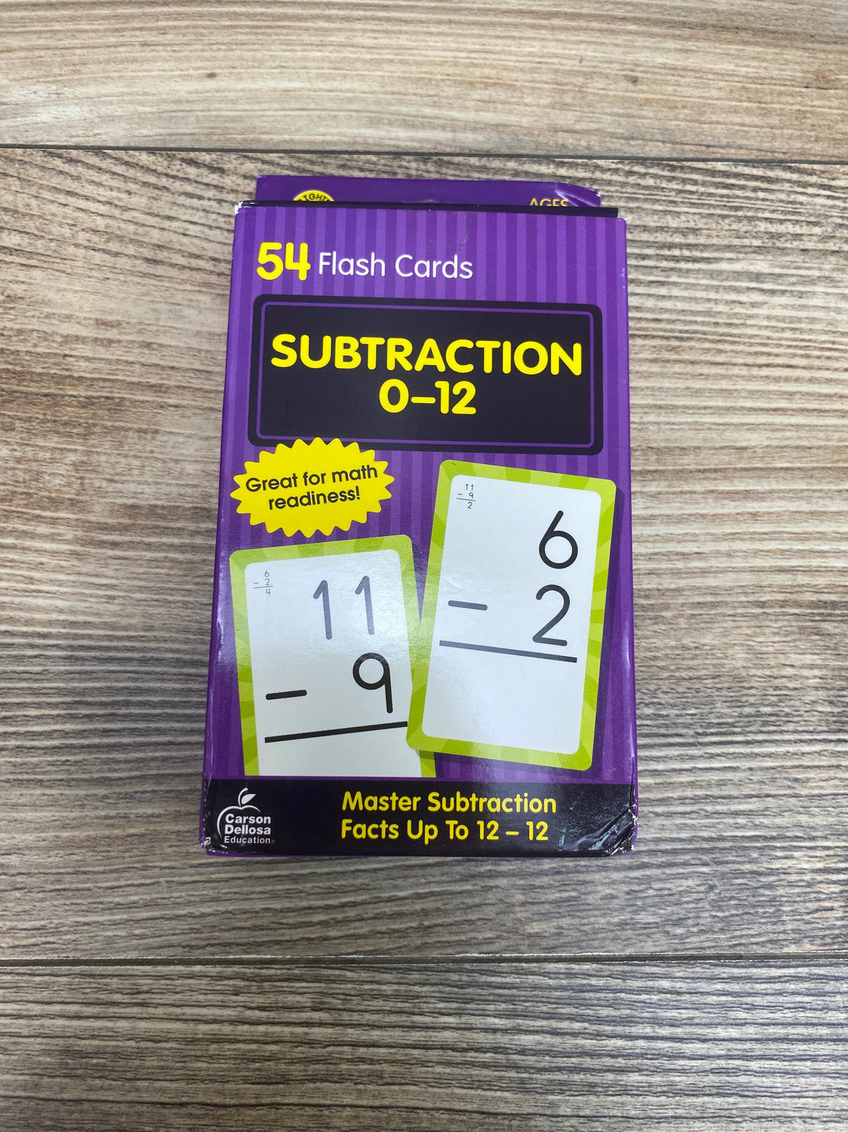 Brighter Child 54 Flash Cards Subtraction 0-12 Ages 6+