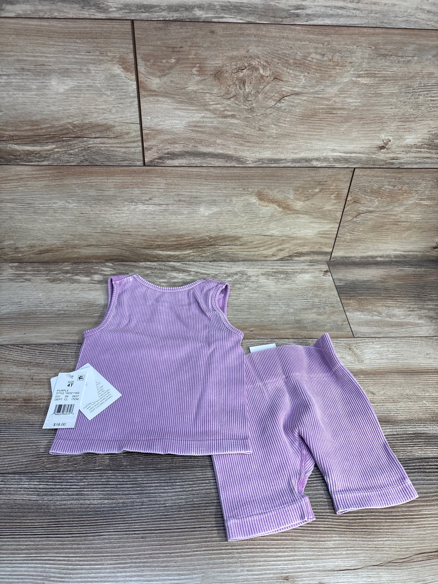 NEW Grayson Mini 2pc Ribbed Tank Top & Bike Shorts Set Lilac sz 4T