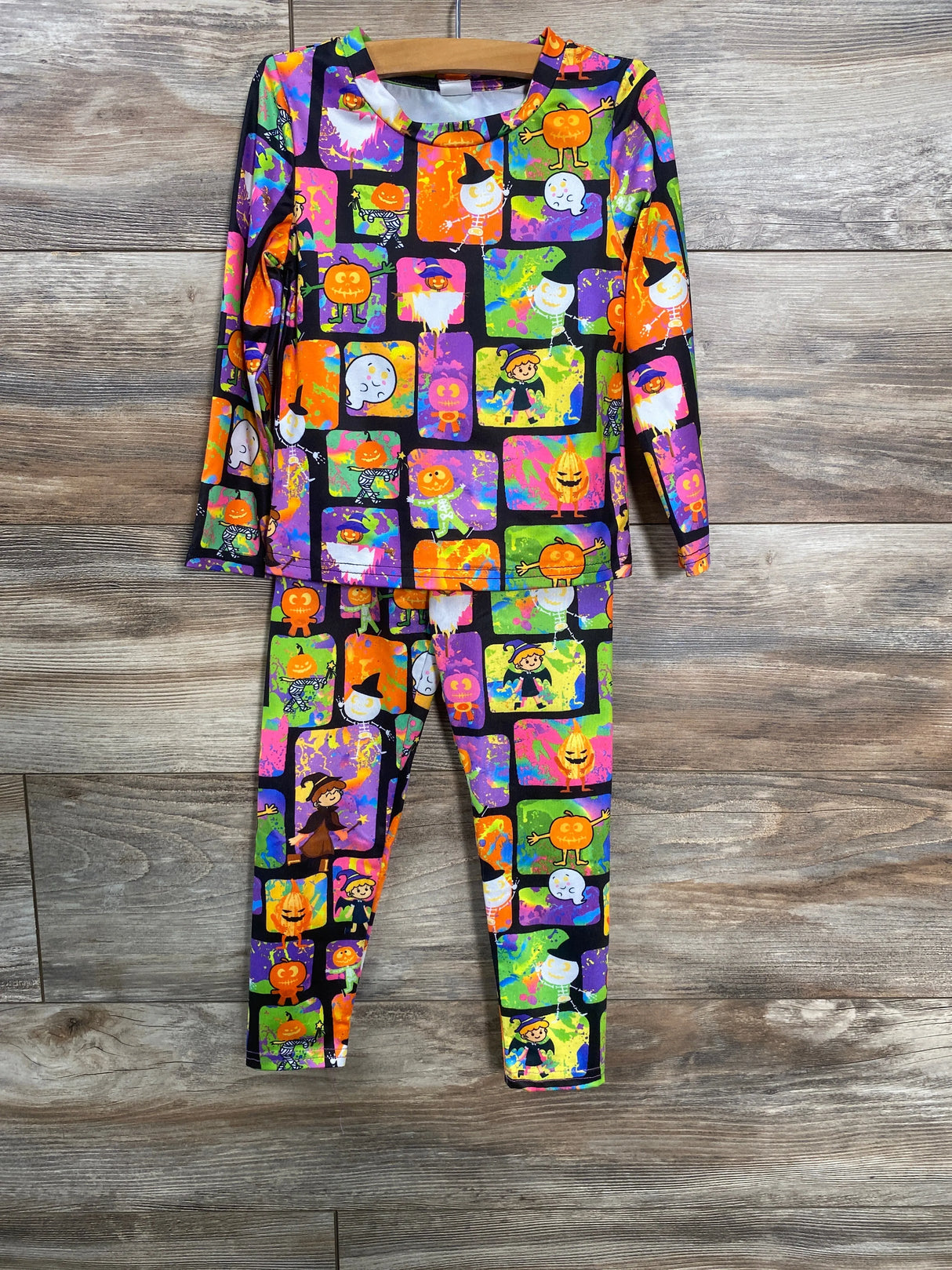 Shein 2Pc Long Sleeve Halloween Print Shirt & Pants Sz 4T