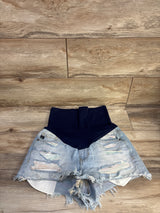 Pinkblush Maternity Distressed Denim Shorts Blue sz Small