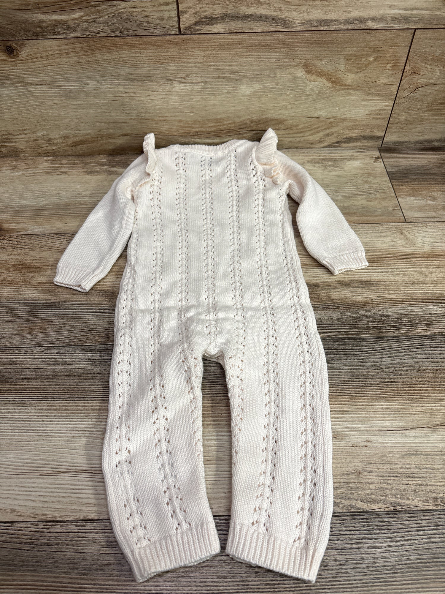 Old Navy Sweater Knit Ruffled Coverall Ivory sz 12-18m