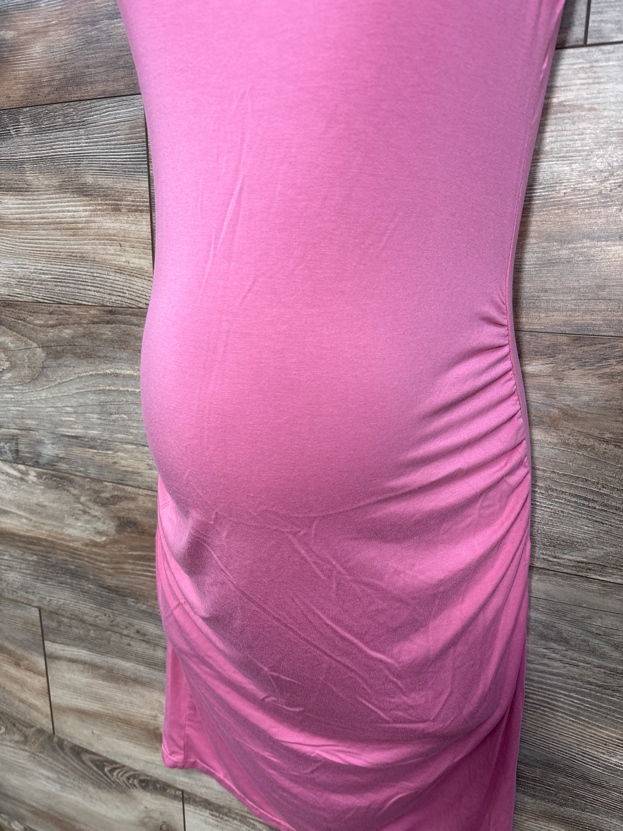 Maternity Ruched Bodycon Dress Pink sz Medium