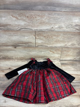 NEW Pippa & Julie Velvet Plaid Dress Black sz 3T