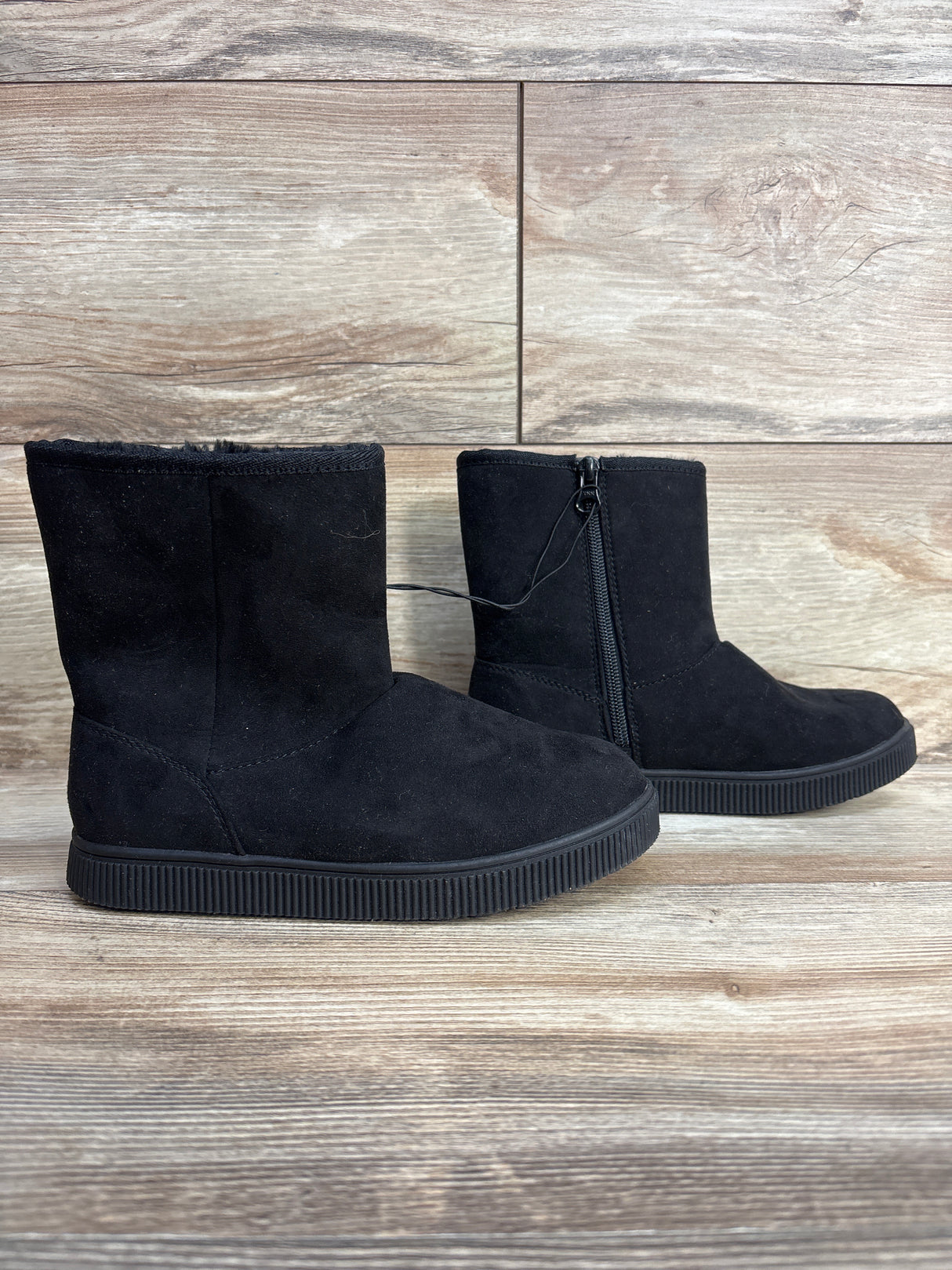 NEW Cat & Jack Arlo Faux Fur Lined Booties Black sz 1Y