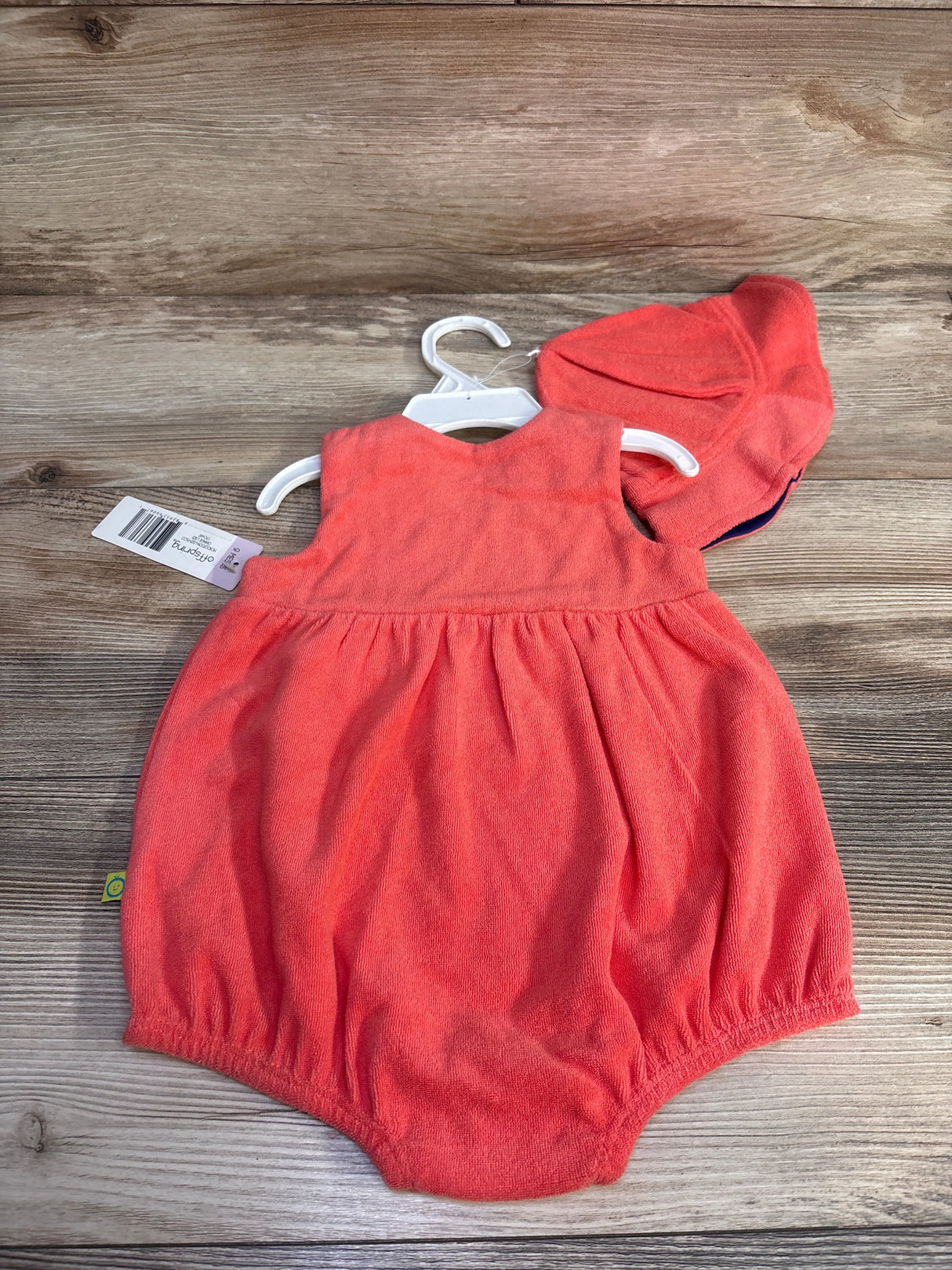NEW Offspring Terry Cloth Romper & Hat sz 9m - Me n Mommy To Be