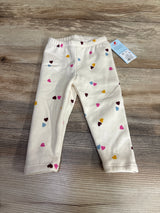 NEW Cat & Jack Heart Print Lined Leggings Cream sz 12m
