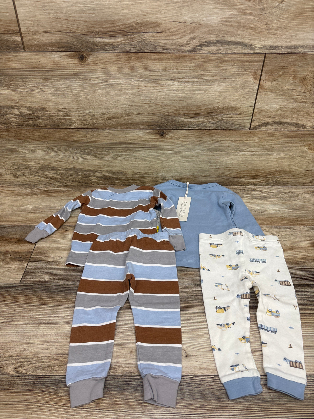 NEW Chick Pea Organic 5pc Pajama Set Blue sz 12m