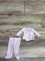 Carter's 2pc Kimono Top & Footed Bottoms Pink sz Newborn