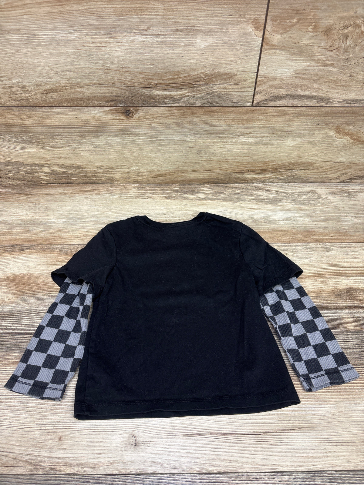 Old Navy Layered Waffle Knit Long Sleeve Shirt Black sz 4T