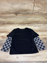 Old Navy Layered Waffle Knit Long Sleeve Shirt Black sz 4T