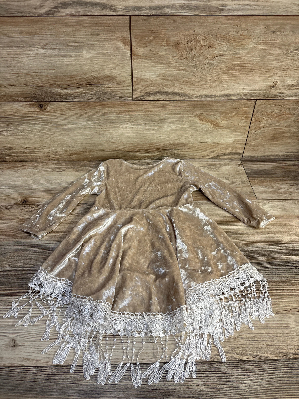 Indi Boho Velvet Dress in Beige sz 4T