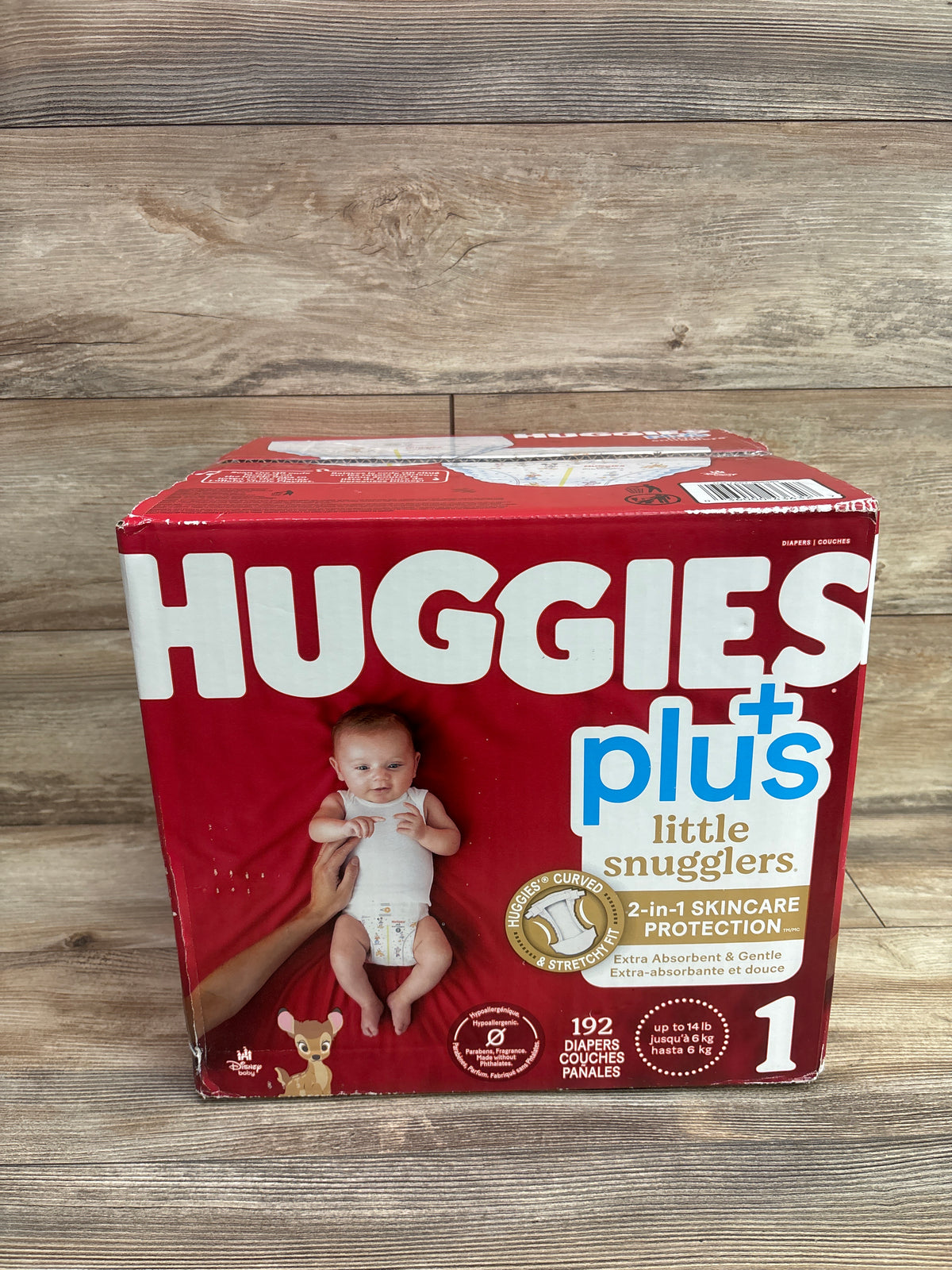 NEW Huggies Plus Little Snugglers Diapers 192ct, Size 1