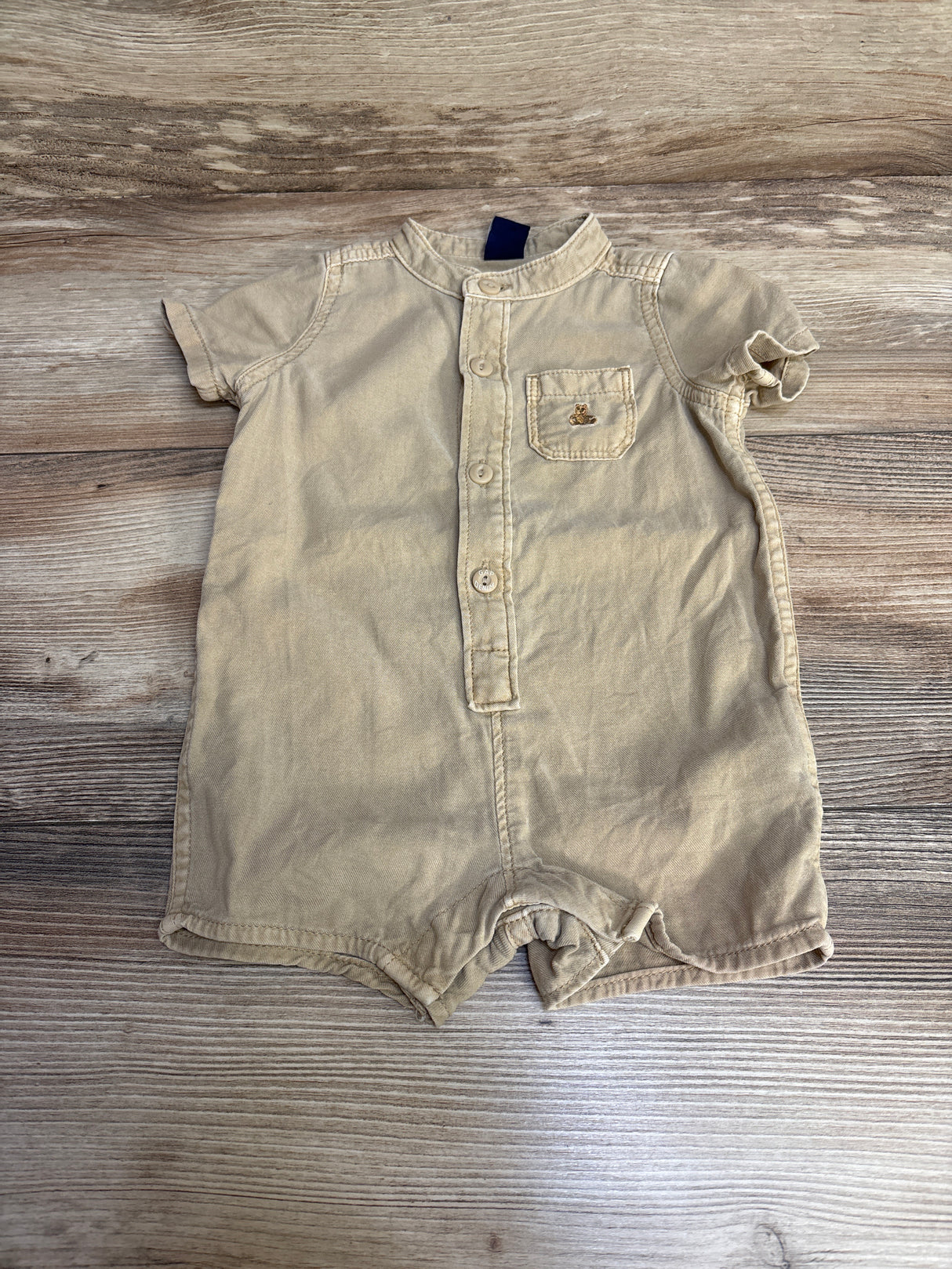 Baby Gap Pocket Shorty Romper in Wicker Tan sz 0-3m