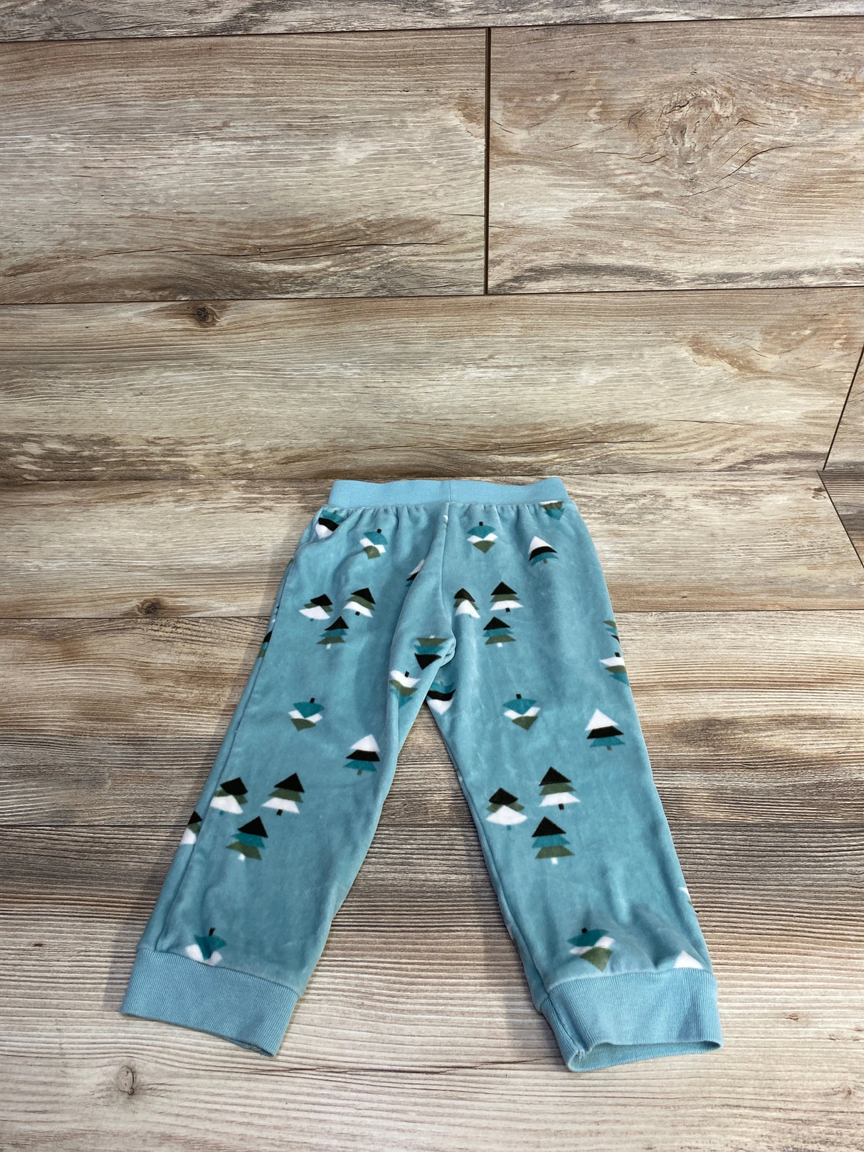 Cat & Jack Tree Print Velour Pull On Pants Teal sz 24m