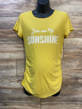 Time and Tru Maternity You Are My Sunshine Ruched Shirt Yellow sz Small