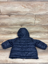 London Fog Fleece Lined Hooded Puffer Jacket Navy sz 18m