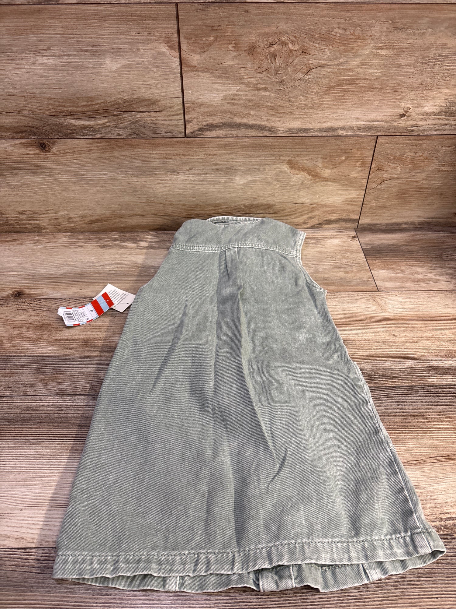 NEW Cat & Jack Sleeveless Button Front Denim Dress Green sz 5T