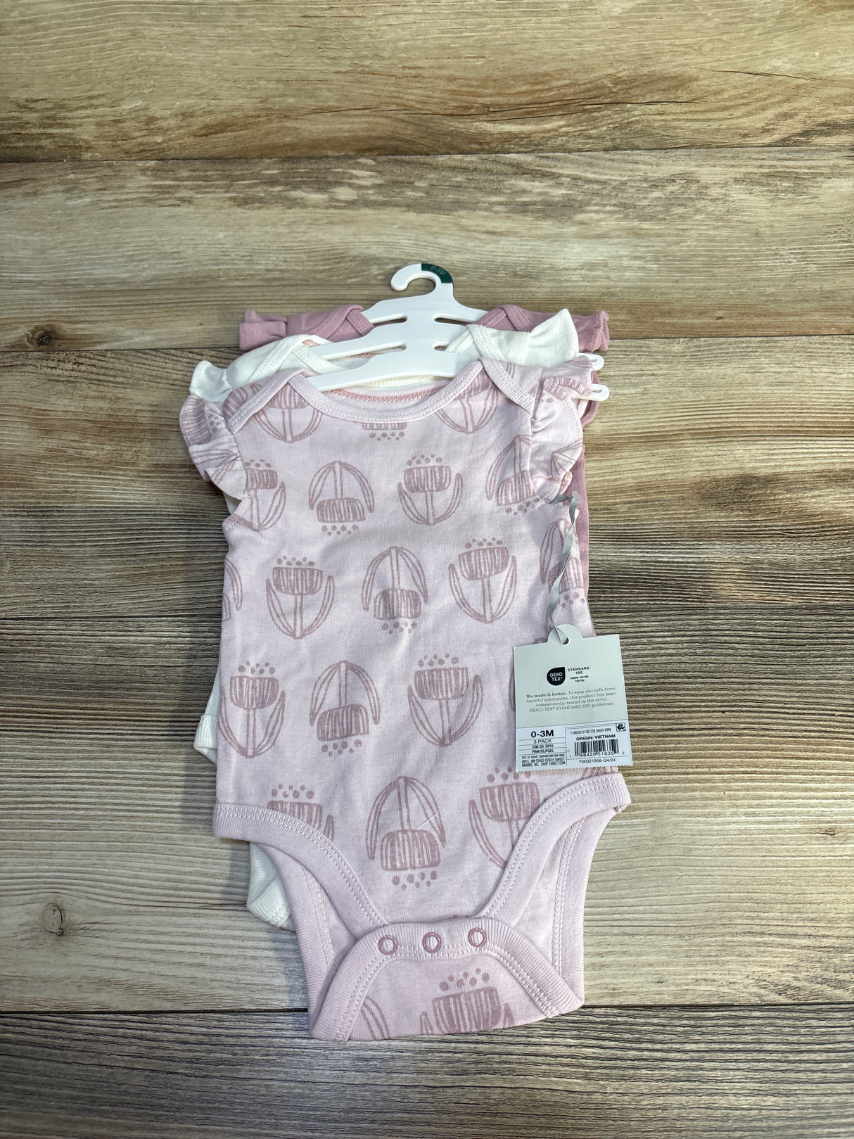 NEW Cloud Island 3pk Sleeveless Bodysuits Pink sz 0-3m