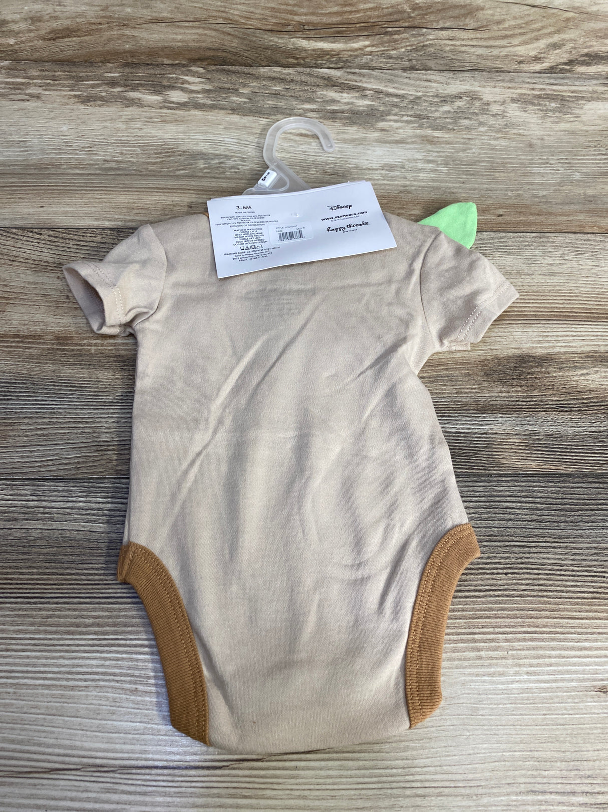 NEW Star Wars 3pc Bodysuit + Cap + Bootie Set Brown sz 3-6m