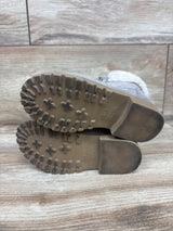 Old Navy Faux-Fur Cuff Lace-Up Winter Boots Grey sz 8c