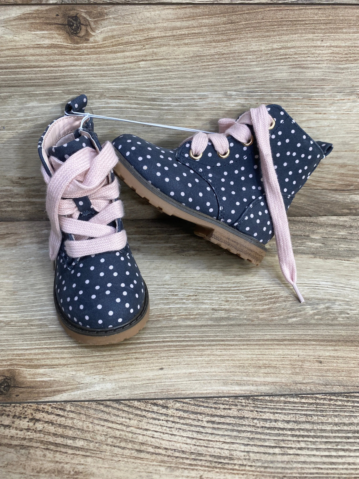 NWoT Cat & Jack Giovanna Polka Dot Boots Blue/Pink Sz 6c