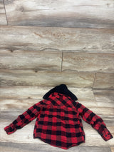 Nomad Hooded Button-Up Buffalo Plaid Flannel Shirt Red sz 4T