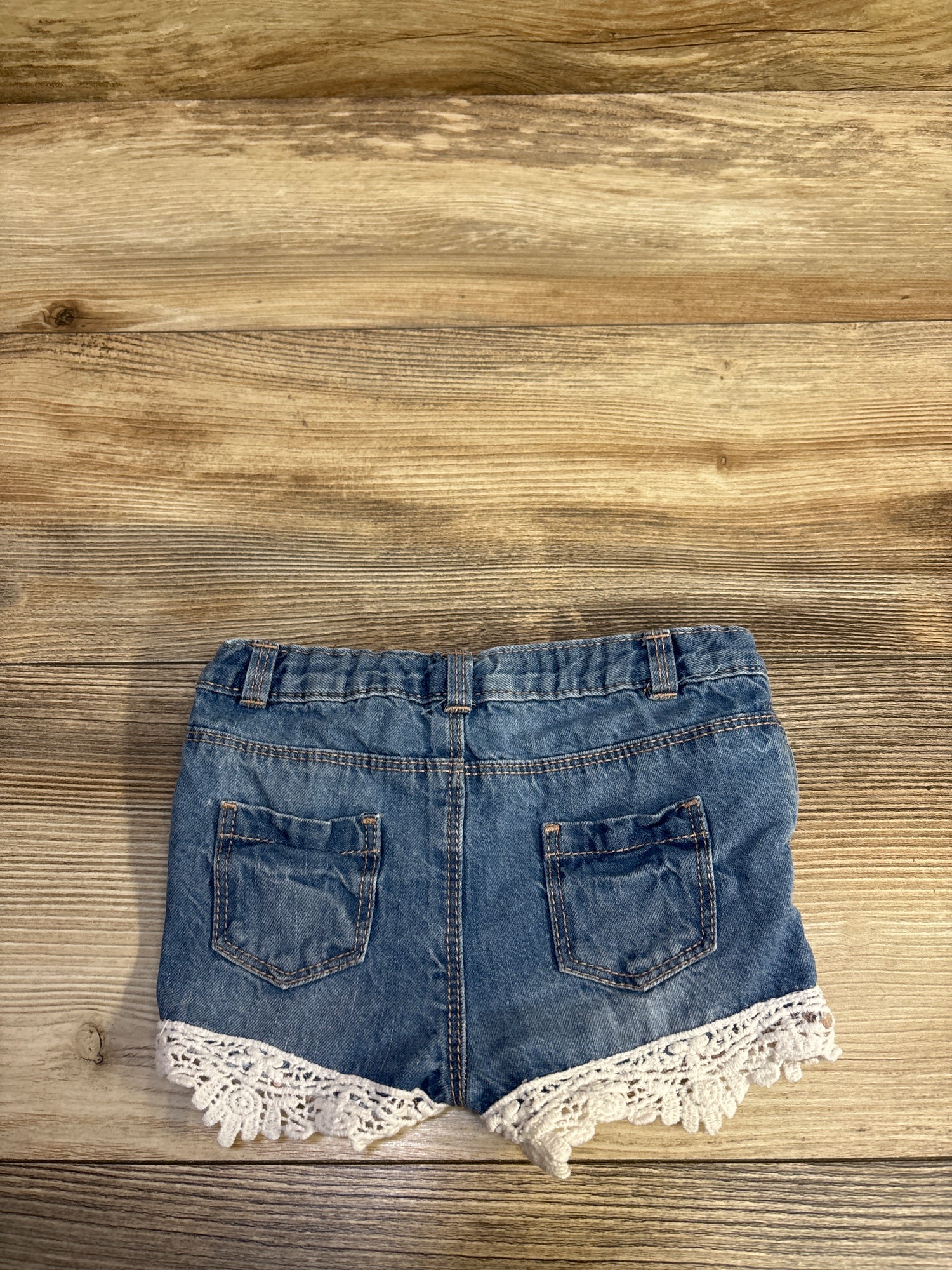 Baby by Gemo Lace Trim Denim Shorts Blue sz 6m