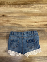 Baby by Gemo Lace Trim Denim Shorts Blue sz 6m
