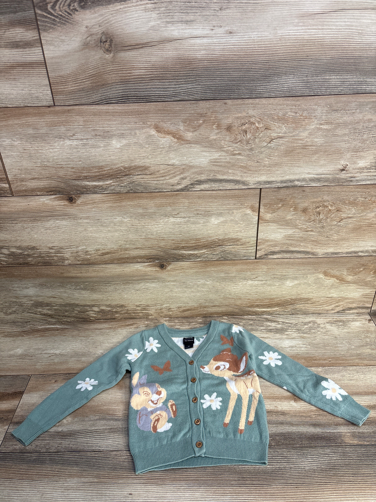Our Universe Disney Bambi 80th Anniversary Thumper & Bambi Floral Cardigan Sage sz 2T