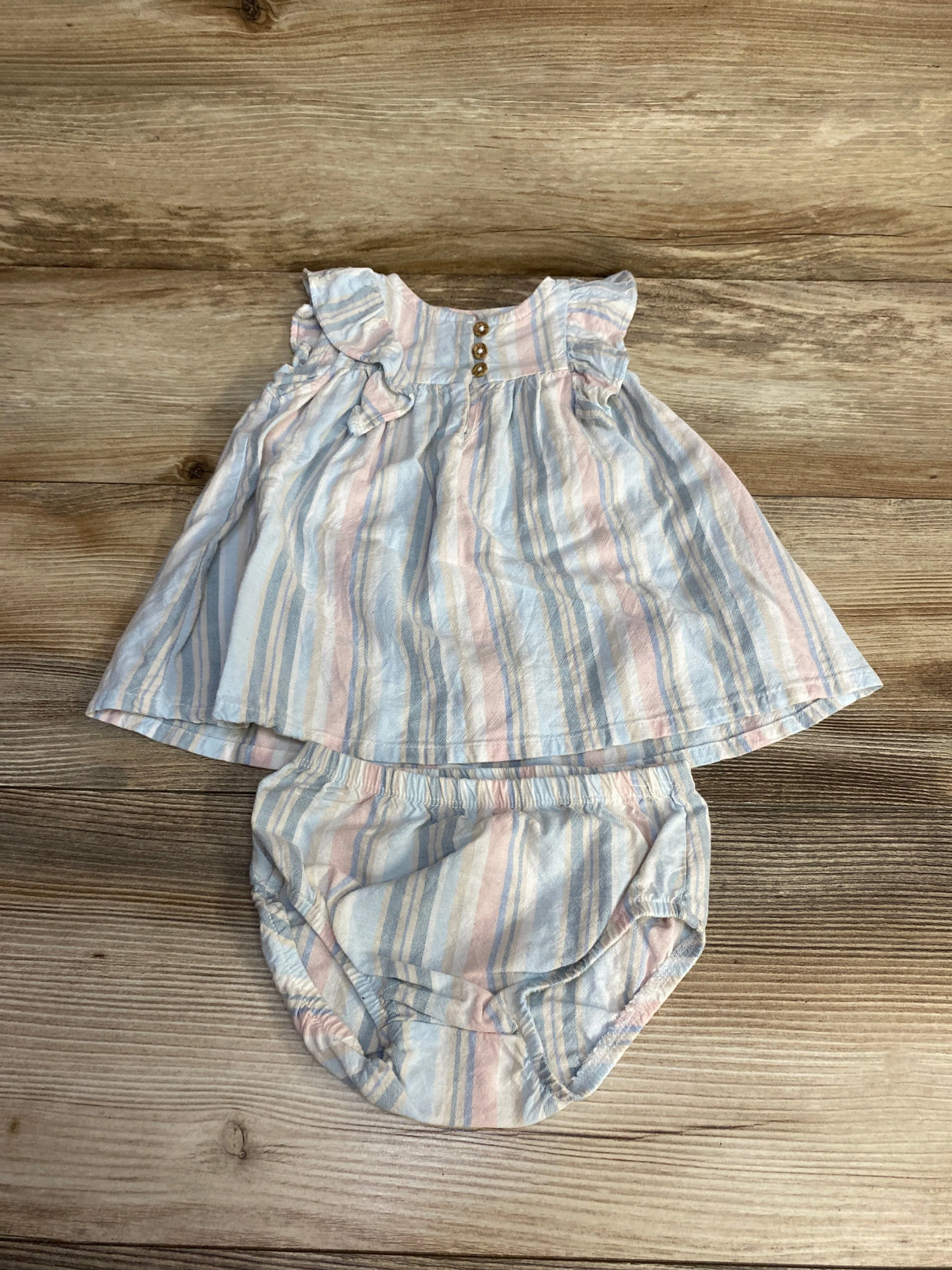 Carter's 2pc Striped Dress & Bloomers Blue sz 6m - Me n Mommy To Be