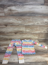 Hanna Andersson 2pc Organic Floral Long John Pajama Set sz 4T