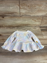 NEW Cat & Jack Tie-Dye Waffle Knit Peplum Top White sz 12m