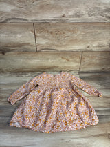 Cat & Jack Long Sleeve Smocked Dress Leaf Print sz 2T