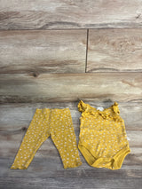 Kit + Pearl 2pc Ribbed Bodysuit & Pants Set Yellow sz 3-6m
