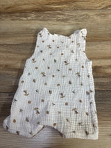 Rock a Bye Baby Boutique Gauze Henley Romper White sz 3-6m