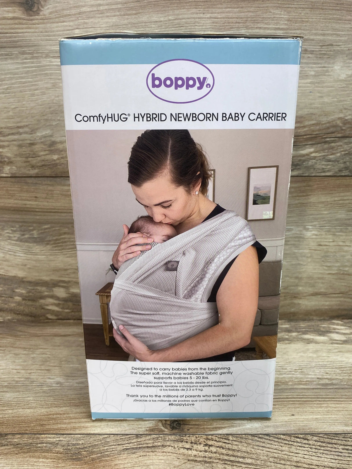 Boppy ComfyHug Hybrid Newborn Baby Carrier in Grey Leopard