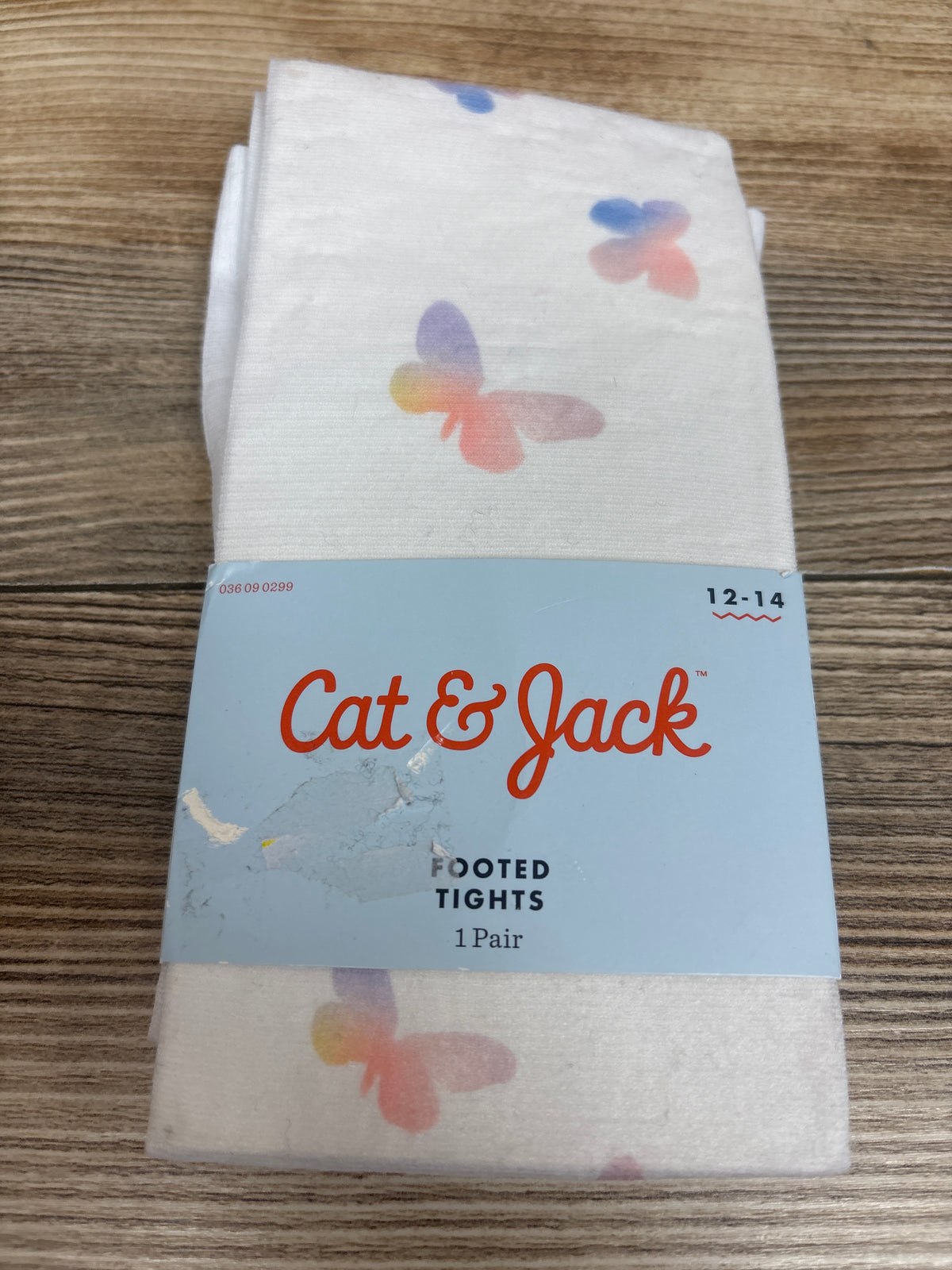 NEW Cat & Jack 1pr. Footed Tights White sz 12-14