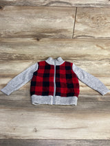 Cat & Jack Sherpa Lined Full Zip Sweater Grey sz 2T